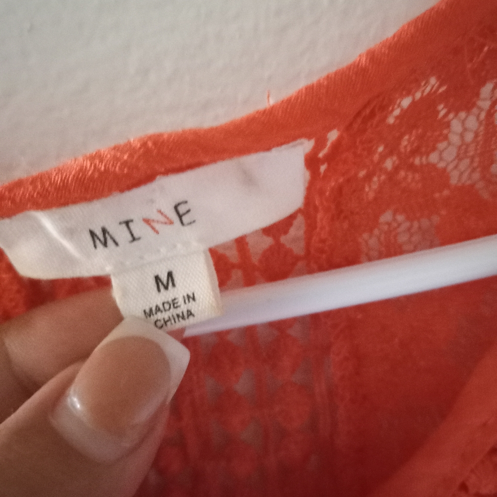 Mine Orange Blouse sz Medium - Picture 2 of 3